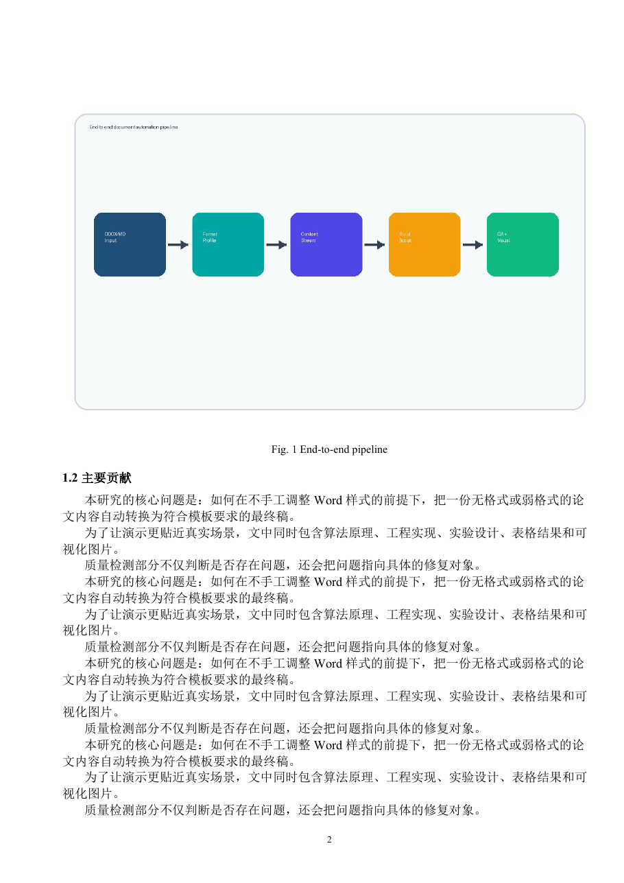 排版后文档中同一段正文、已转换公式和流程图的页面